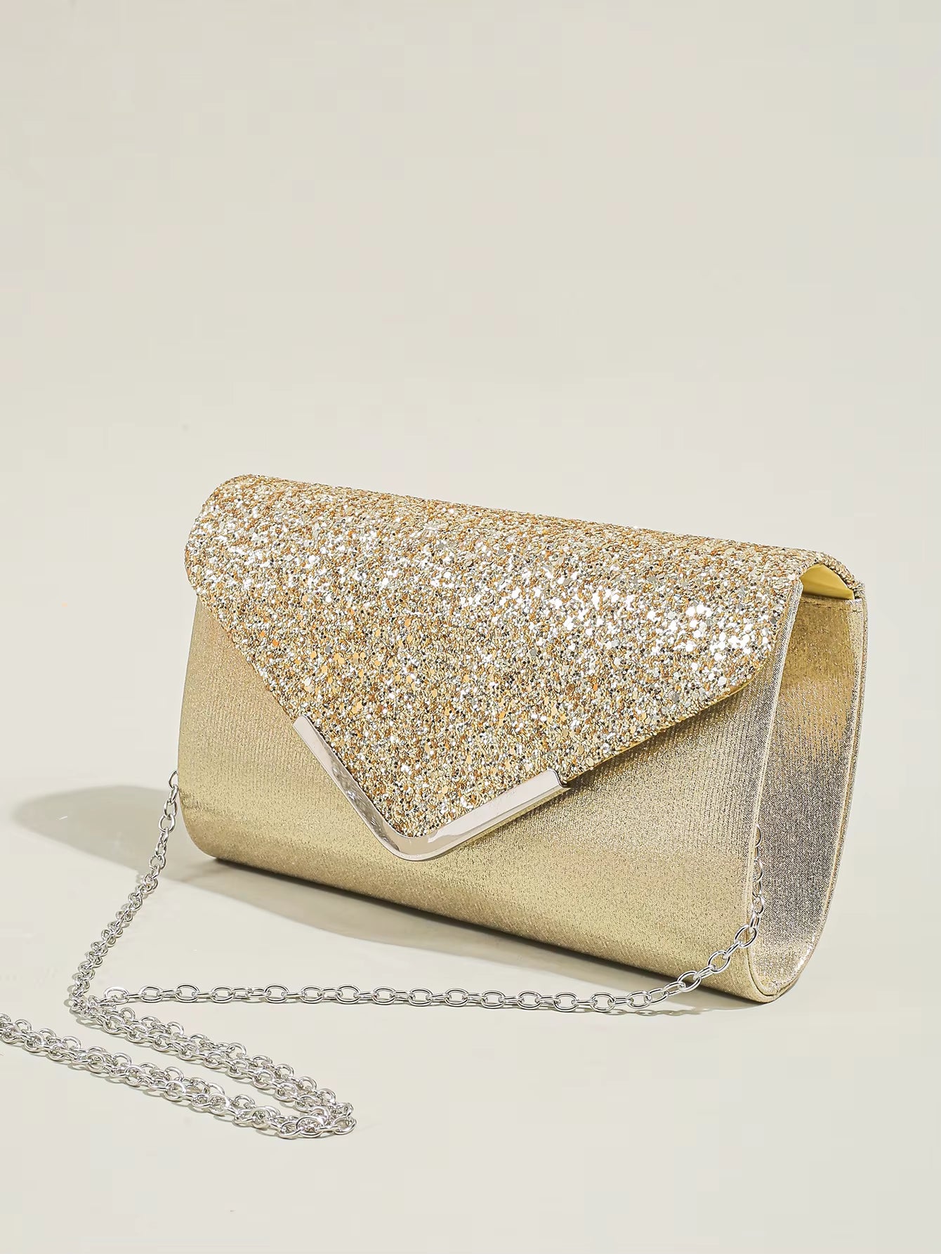 Women Evening Envelope Handbag Prom Sequin Clutch Purse Chain Shoulder Cross Body Bag for Party