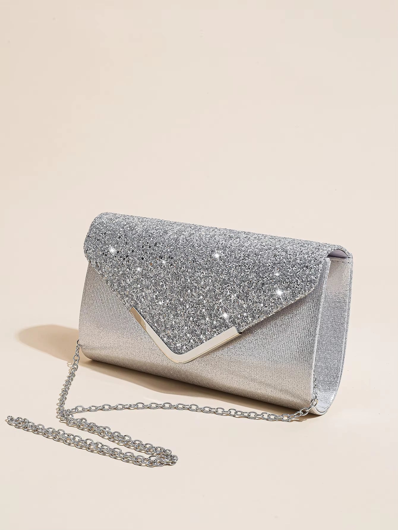 Women Evening Envelope Handbag Prom Sequin Clutch Purse Chain Shoulder Cross Body Bag for Party