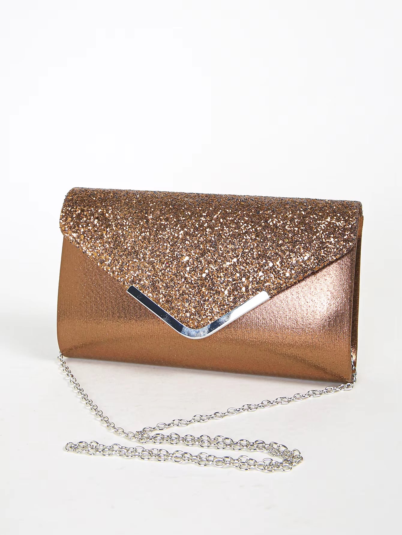 Women Evening Envelope Handbag Prom Sequin Clutch Purse Chain Shoulder Cross Body Bag for Party