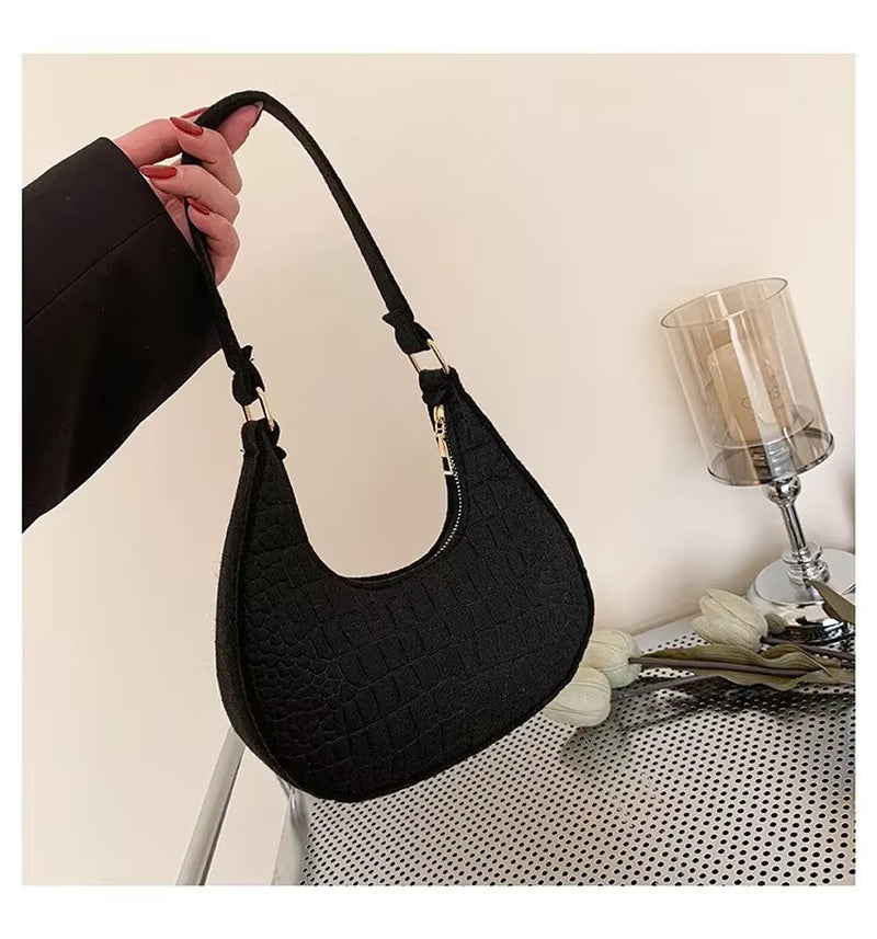 Mini Temperament Ladies Bag 2025 Trend Korean Version of the Summer New Stone Pattern Underarm Bag Casual Shoulder Handbag