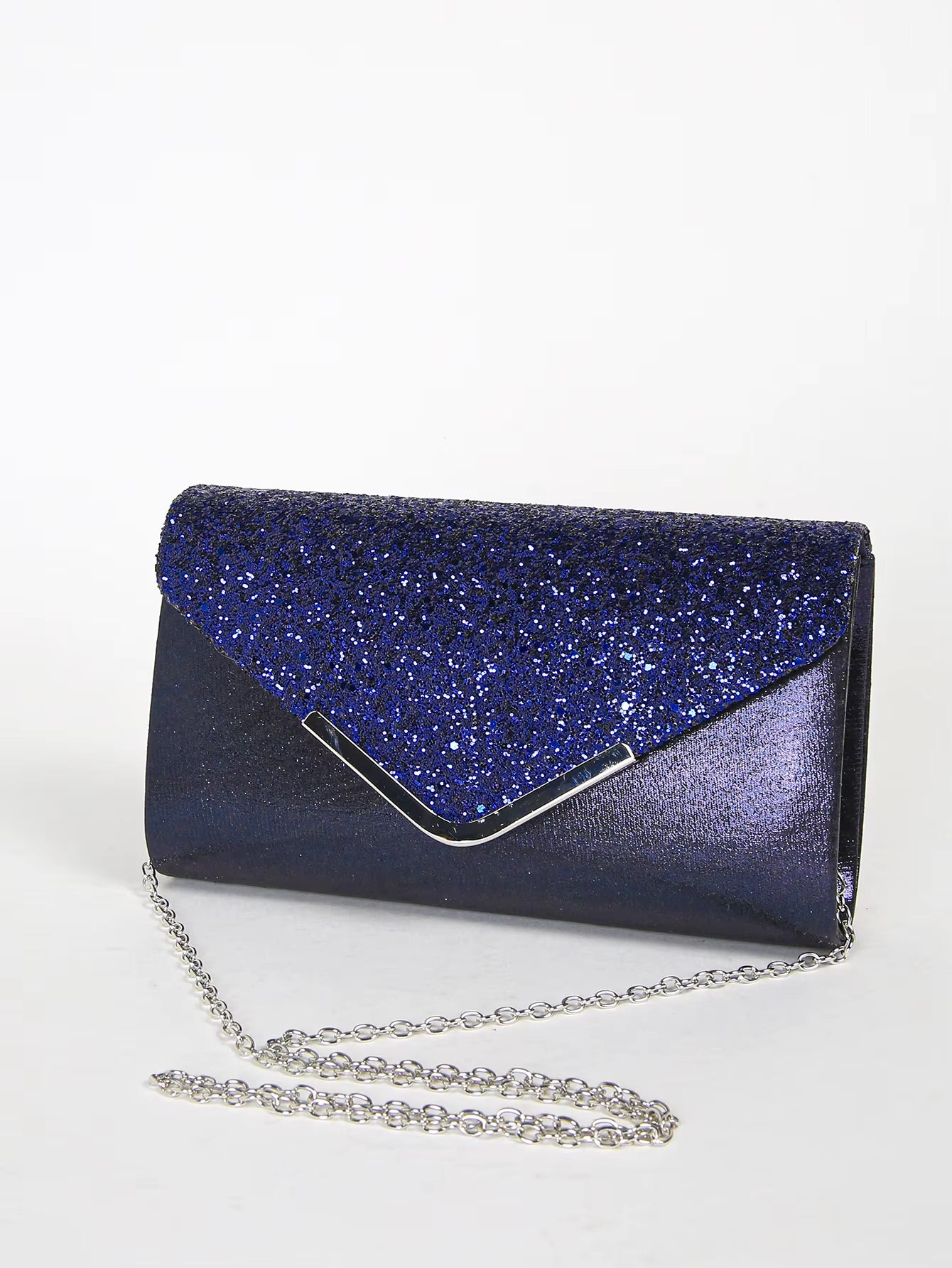 Women Evening Envelope Handbag Prom Sequin Clutch Purse Chain Shoulder Cross Body Bag for Party